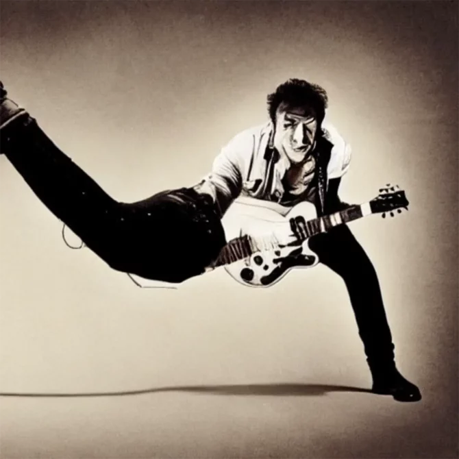 Bruce-Springsteen in the style of Salvador Dali     3